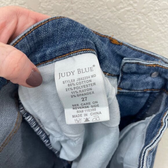 Judy Blue Gwen High Rise Slim Fit Distressed Denim Jeans JB82294 Womens size 27 - Picture 4 of 7